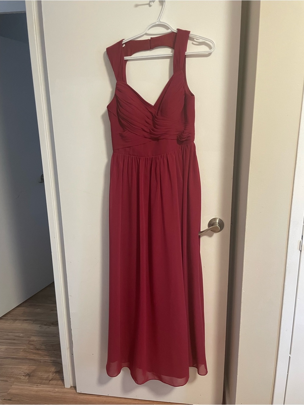 Azazie Burgundy Sleeveless V-Neck Bridesmaid Dress